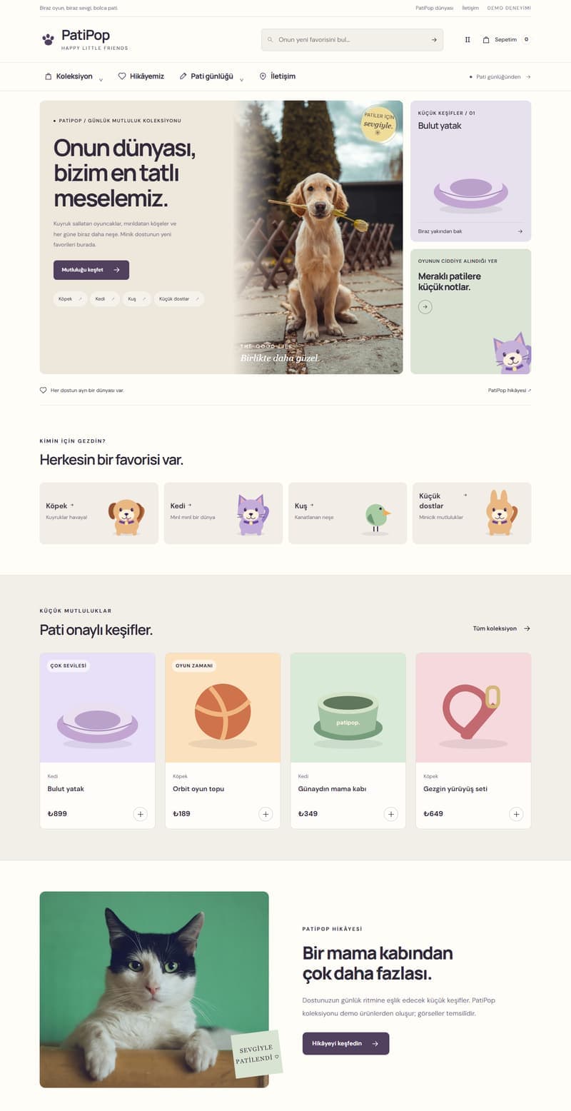 Petshop Sitesi ekran görüntüsü